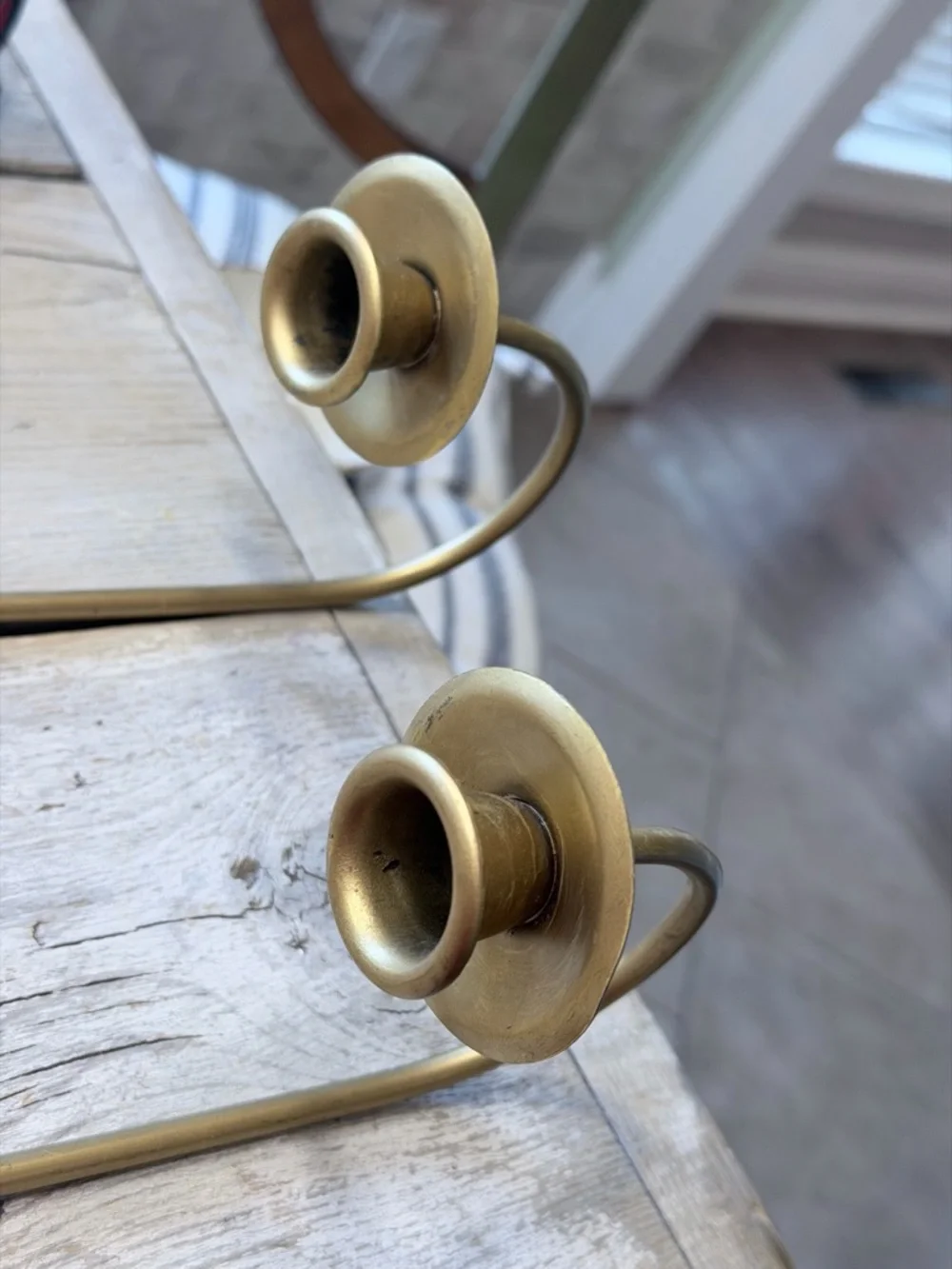 2 Vintage Gold Tone Acanthus Leaf Wall Candle Sconces | Holders. MCM | 70’s